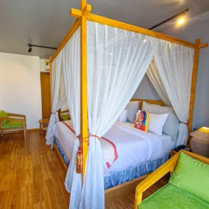 Curtain Bed Jacuzzi Spa Suite Room